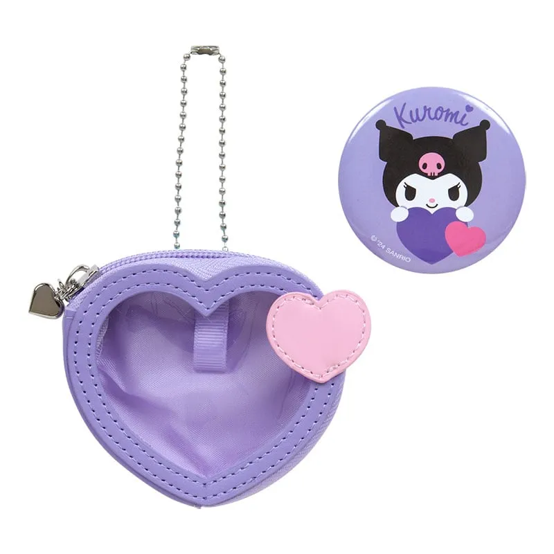 Kuromi Mini Pouch and Pin Set (Big Heart Series) sold by Sanrio
