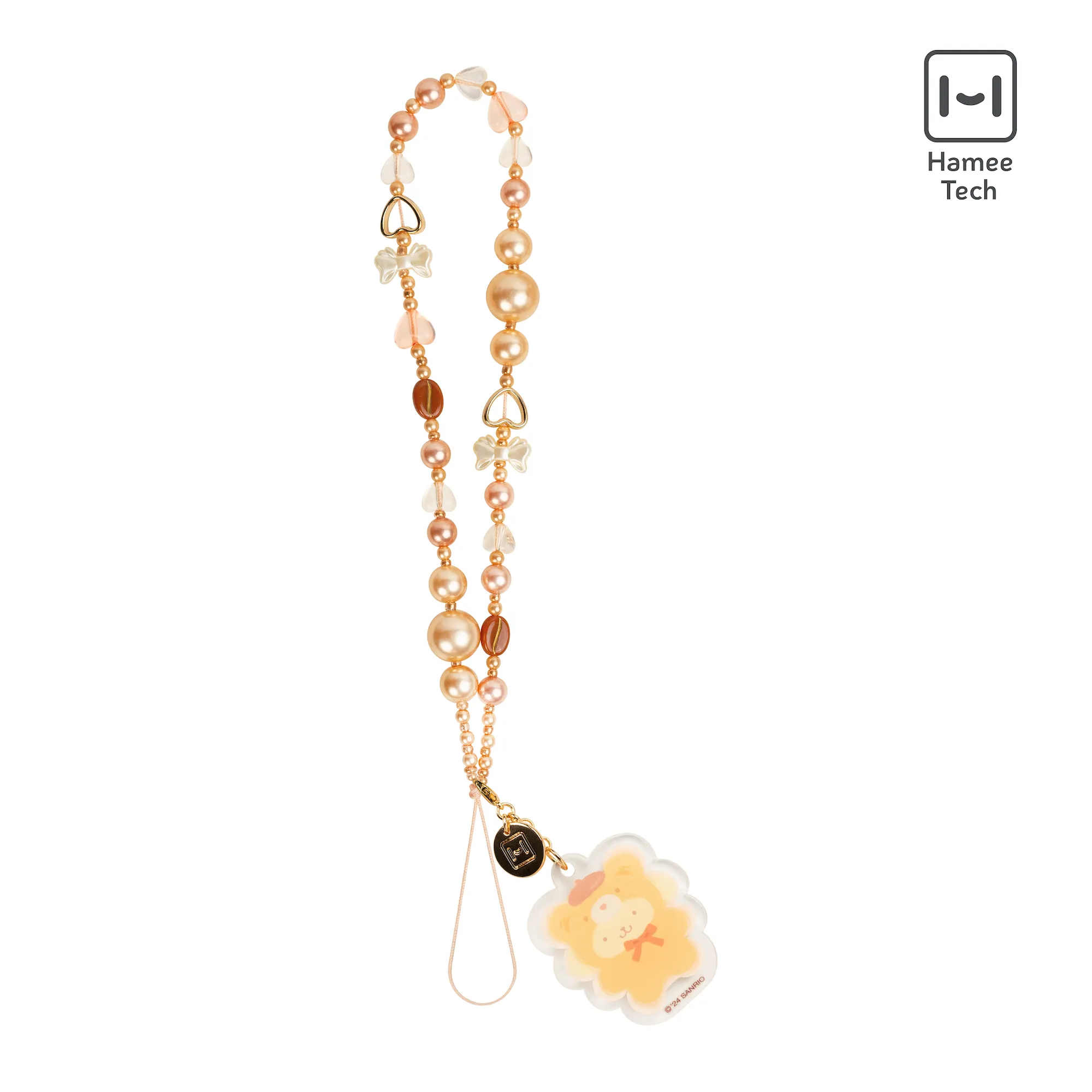 Pompompurin Latte Bear Beaded Charm Mobile Phone Wrist Strap sold by Sanrio