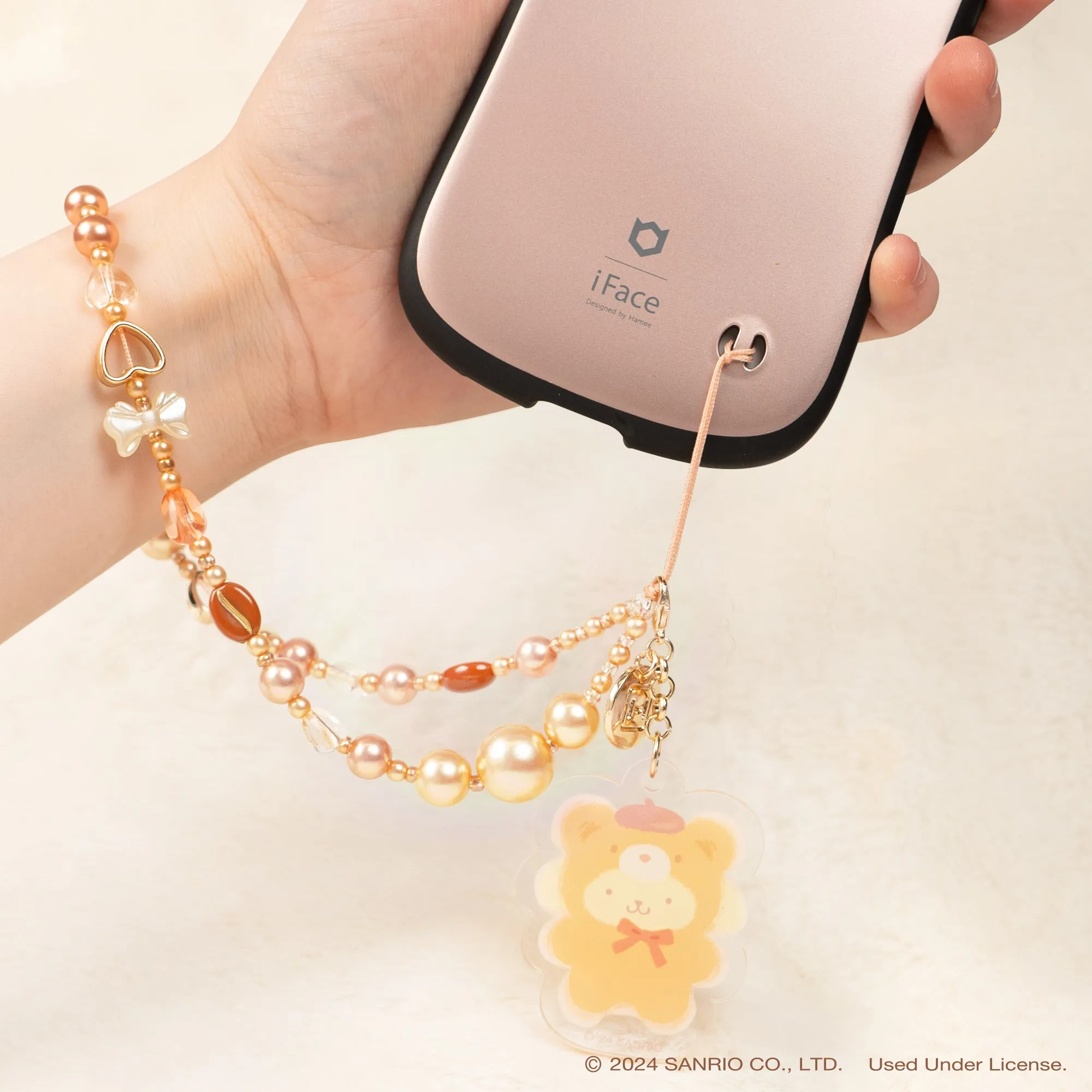 Pompompurin Latte Bear Beaded Charm Mobile Phone Wrist Strap sold by Sanrio product image thumbnail 3