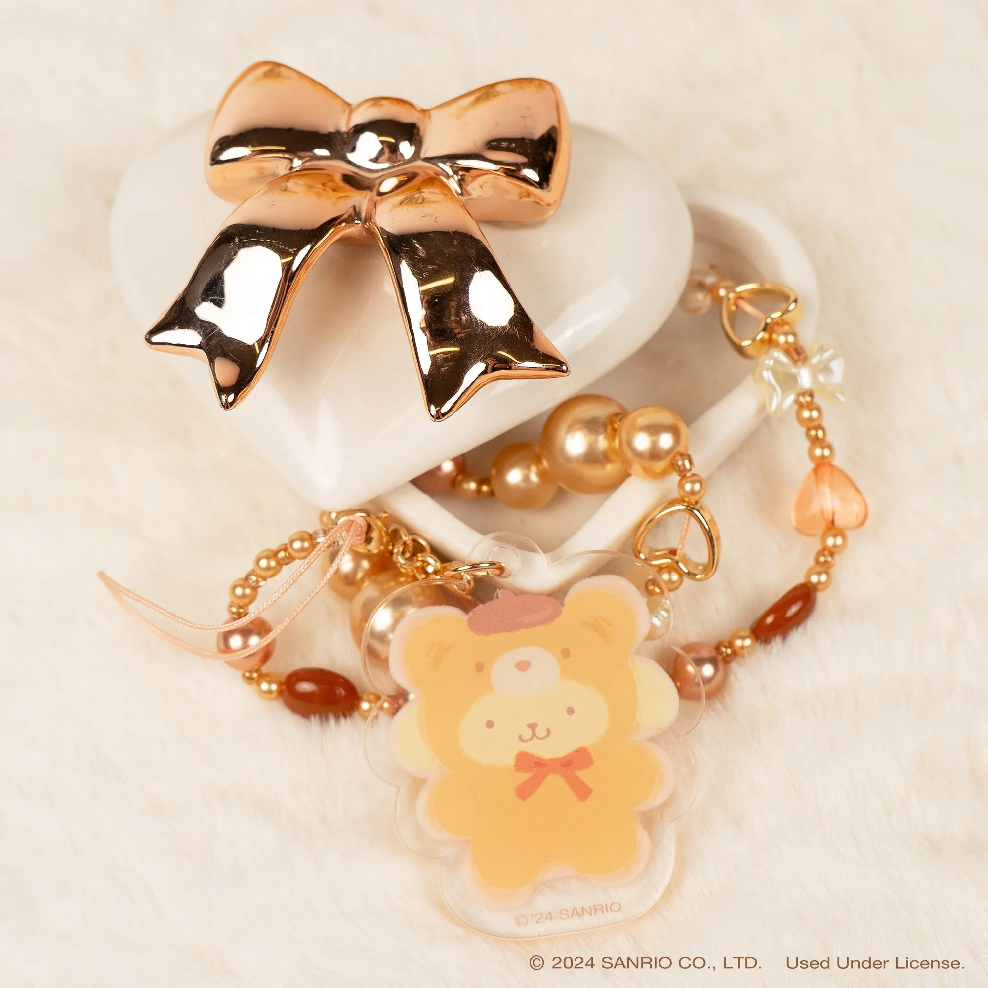 Pompompurin Latte Bear Beaded Charm Mobile Phone Wrist Strap sold by Sanrio product image thumbnail 2