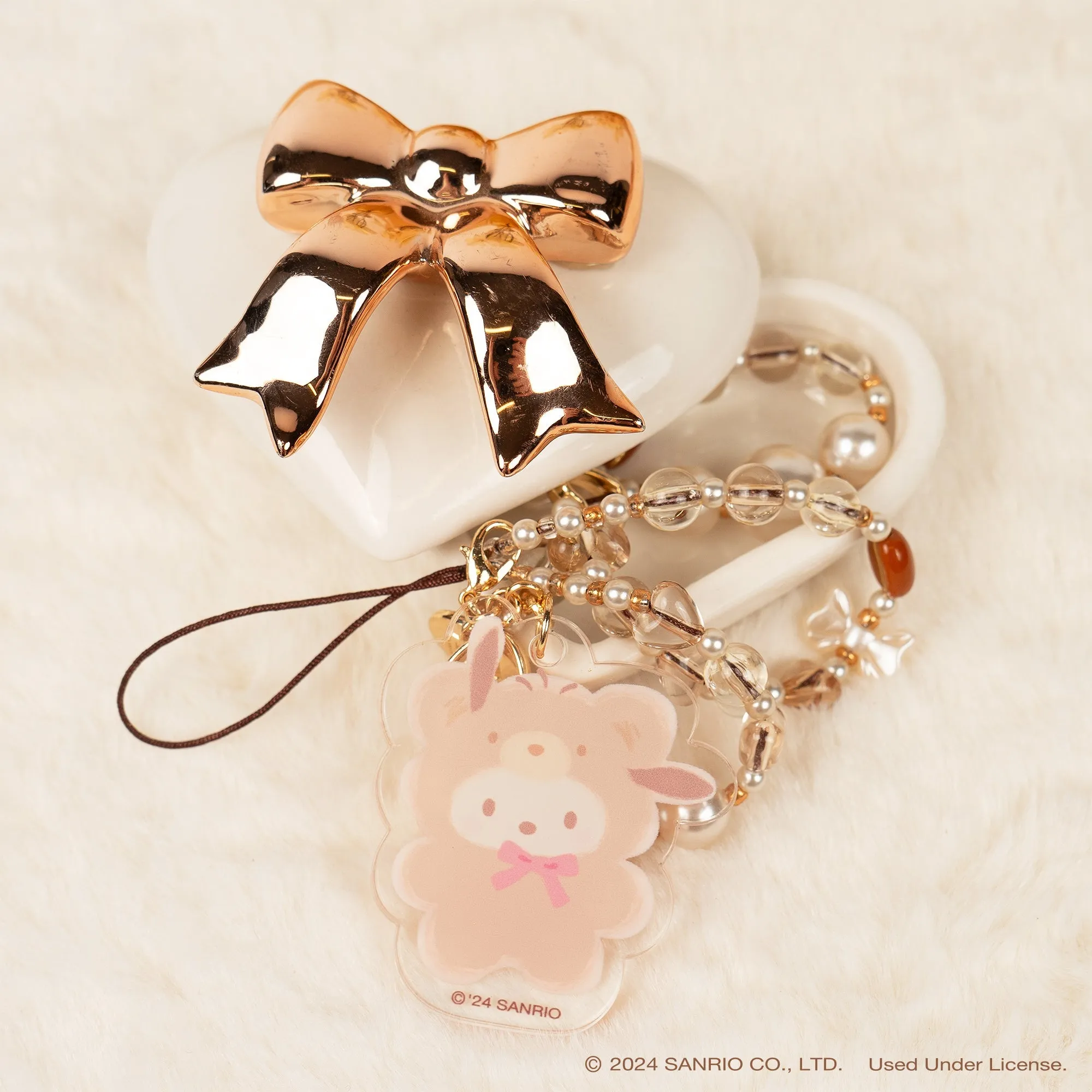 Pochacco Latte Bear Beaded Charm Mobile Phone Wrist Strap sold by Sanrio product image thumbnail 2