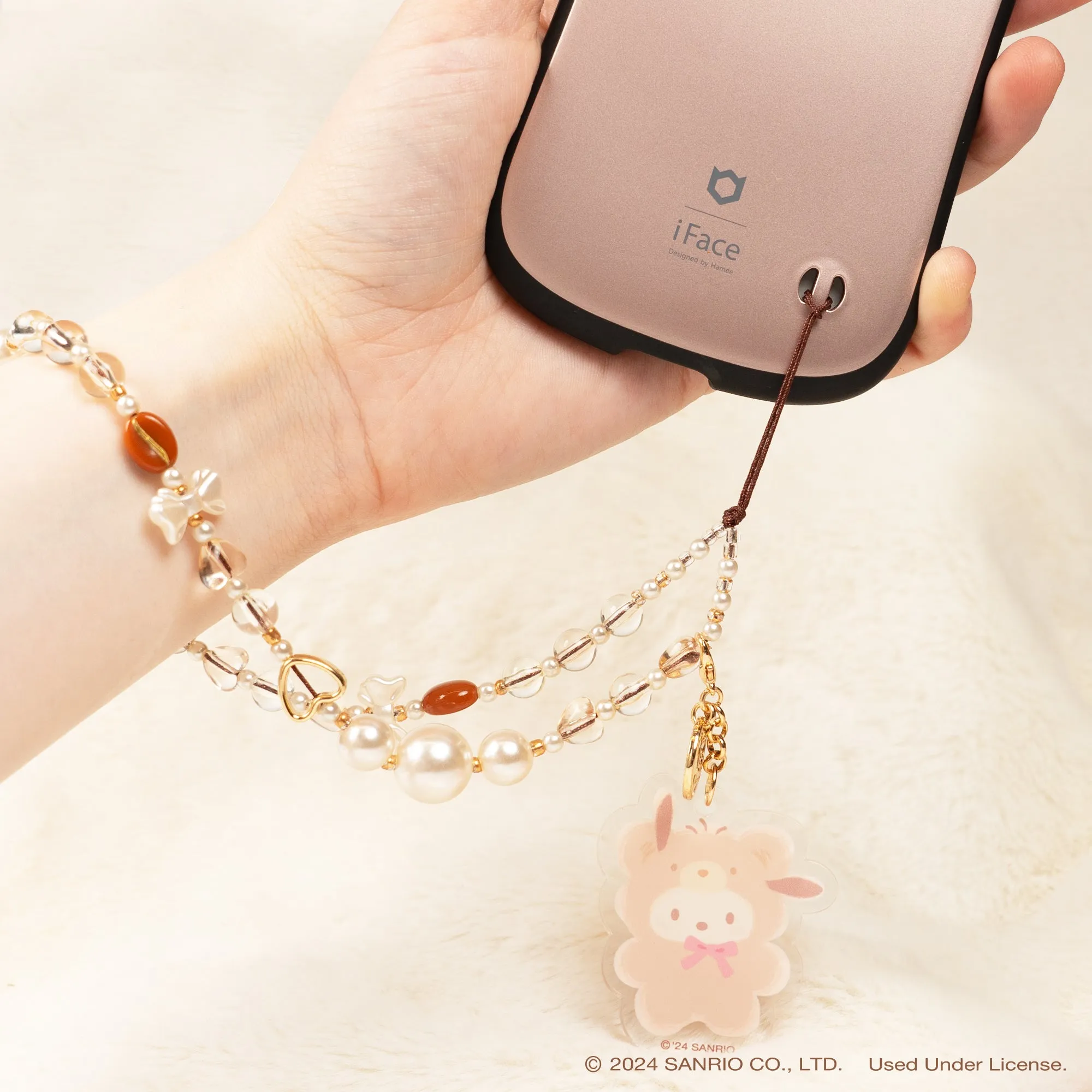 Pochacco Latte Bear Beaded Charm Mobile Phone Wrist Strap sold by Sanrio product image thumbnail 3
