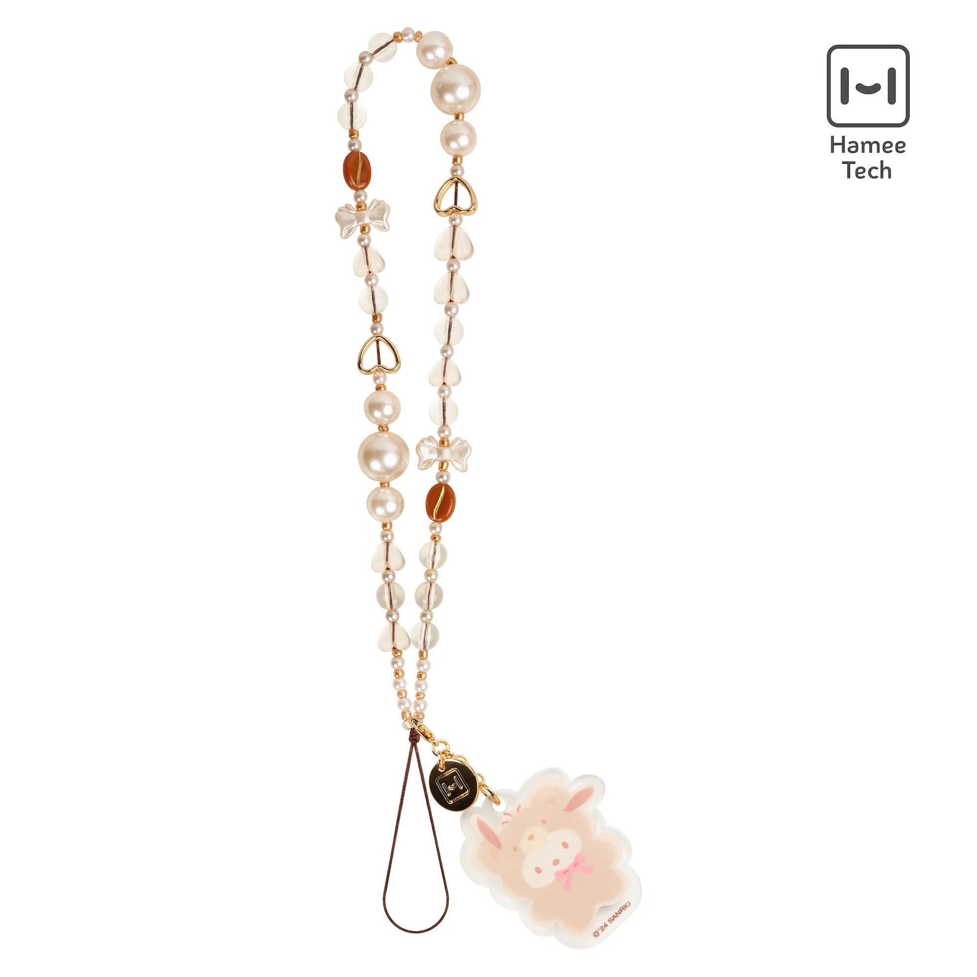 Pochacco Latte Bear Beaded Charm Mobile Phone Wrist Strap sold by Sanrio
