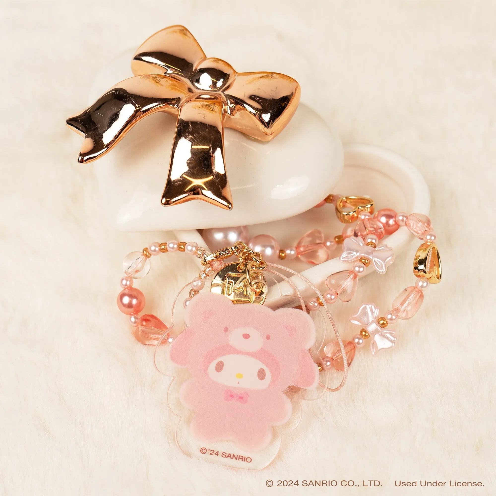 My Melody Latte Bear Beaded Charm Mobile Phone Wrist Strap sold by Sanrio product image thumbnail 2