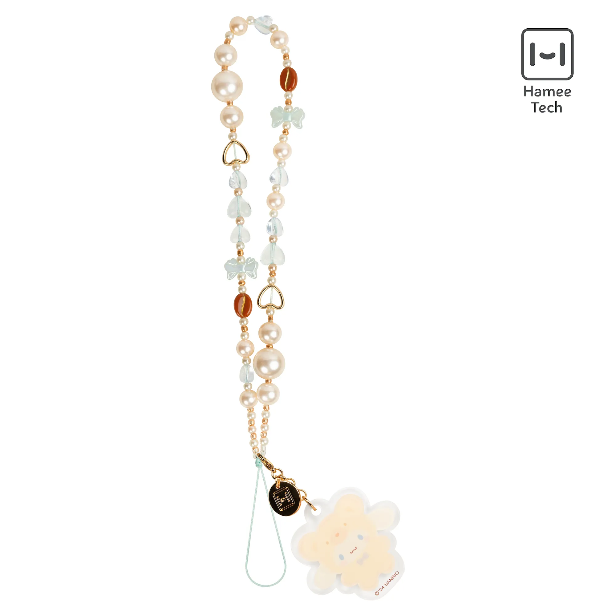 Cinnamoroll Latte Bear Beaded Charm Mobile Phone Wrist Strap sold by Sanrio