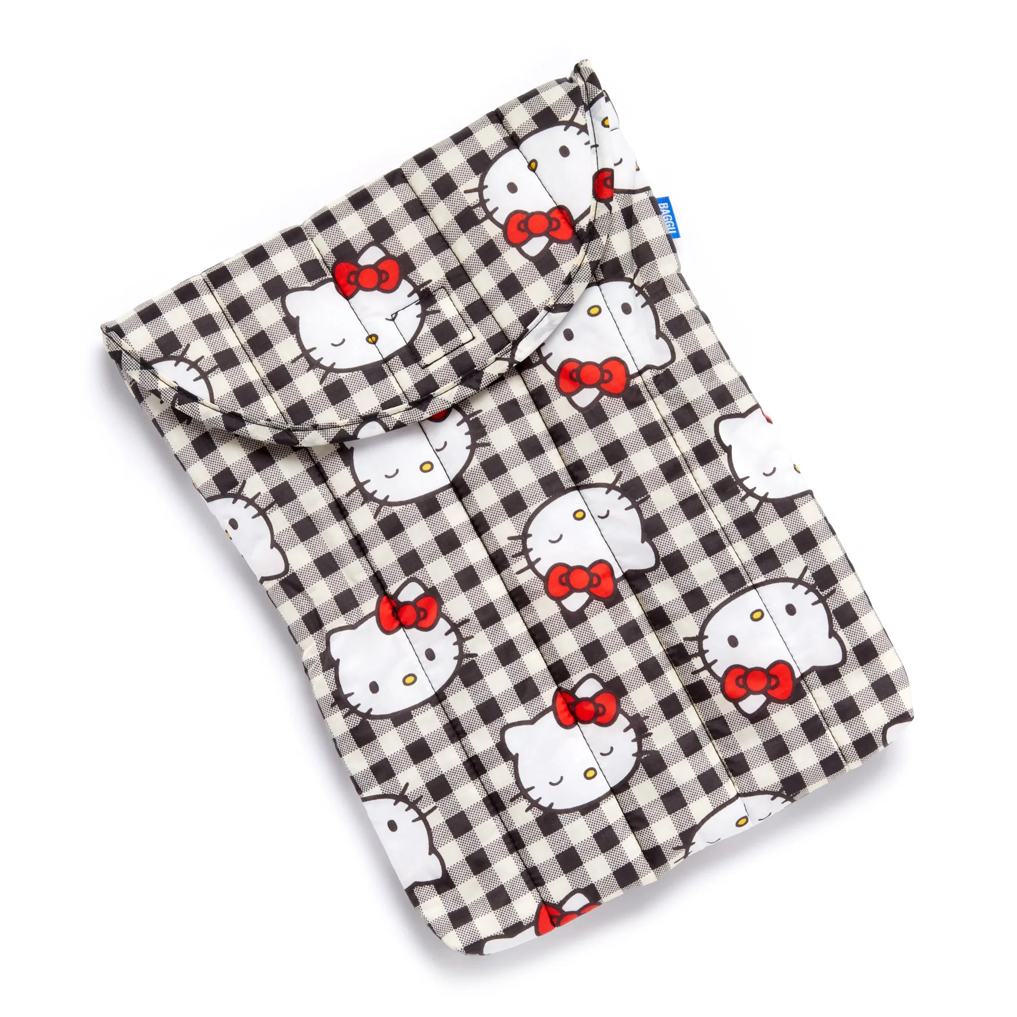 Hello Kitty x Baggu 50th Anniversary Puffy Laptop Sleeve (Black Gingham) sold by Sanrio