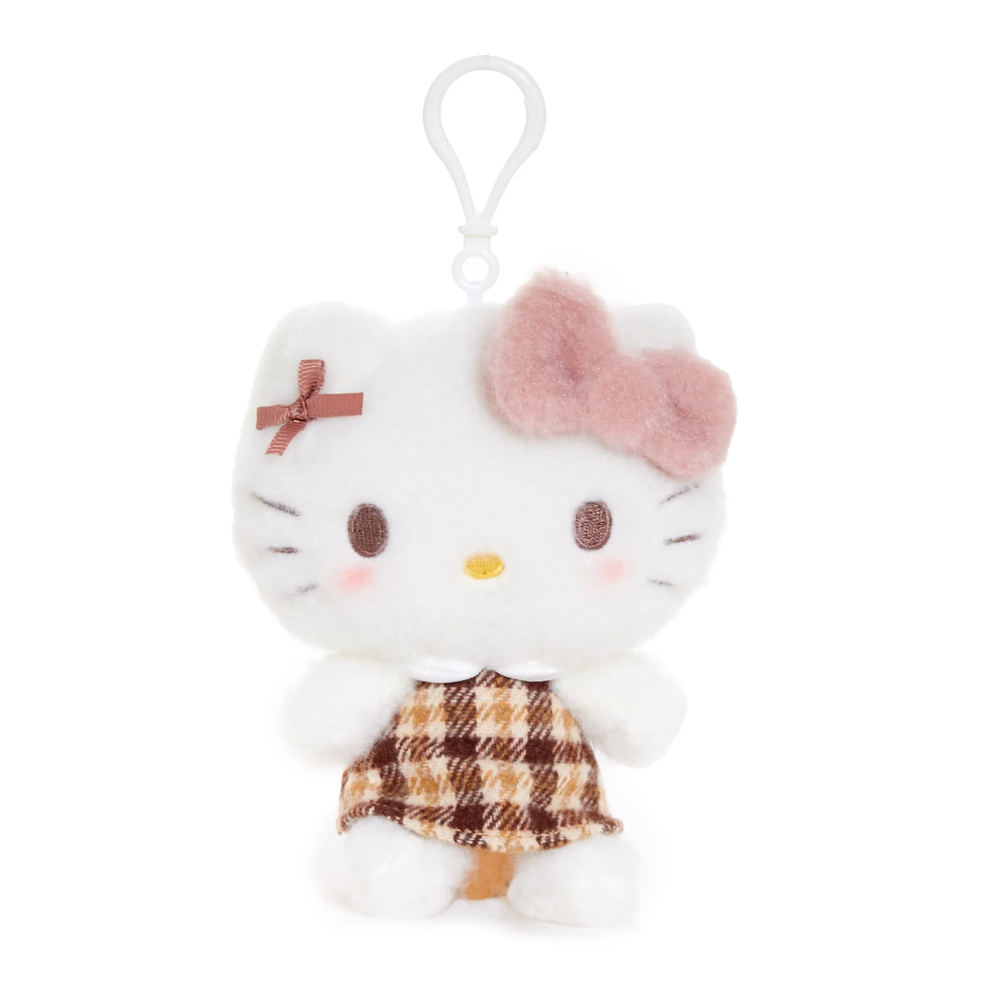 Hello Kitty Mascot Clip (Mocha Check Series) sold by Sanrio
