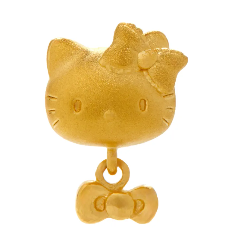 Hello Kitty 24K Gold Bow Barrel Charm sold by Sanrio