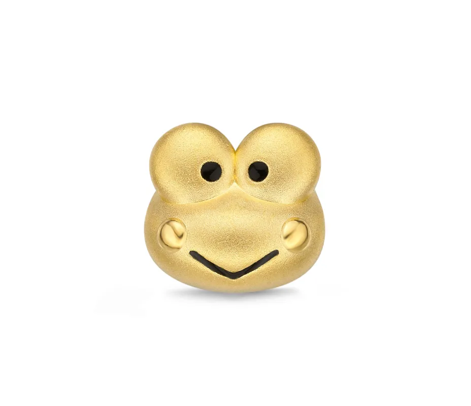 Keroppi 24K Gold Barrel Charm sold by Sanrio