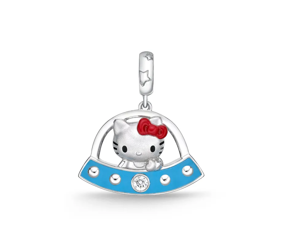 Hello Kitty UFO Silver Diamond Charm sold by Sanrio