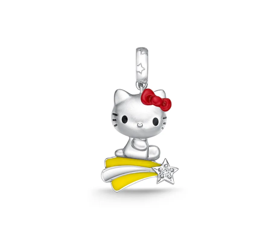 Hello Kitty Shooting Star Silver Diamond Charm sold by Sanrio