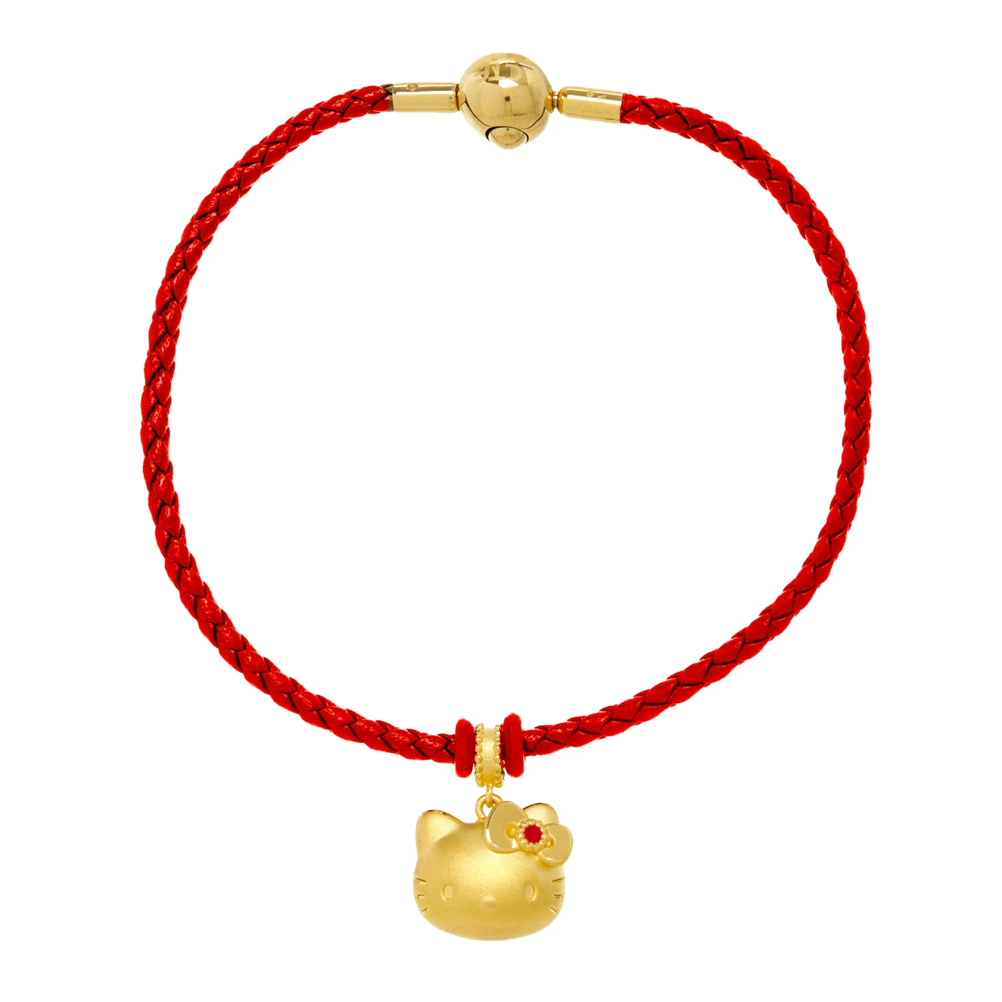 Hello Kitty 24K Gold Charm Red Bracelet sold by Sanrio