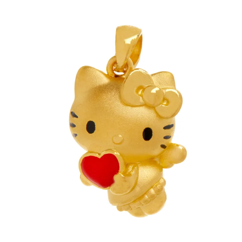 Hello Kitty x Chow Tai Fook 24K Gold Angel Heart Pendant sold by Sanrio
