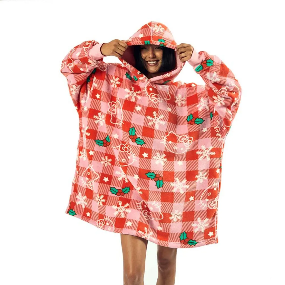 Hello Kitty Winter Plaid Lounge Hoodie sold by Sanrio product image thumbnail 2