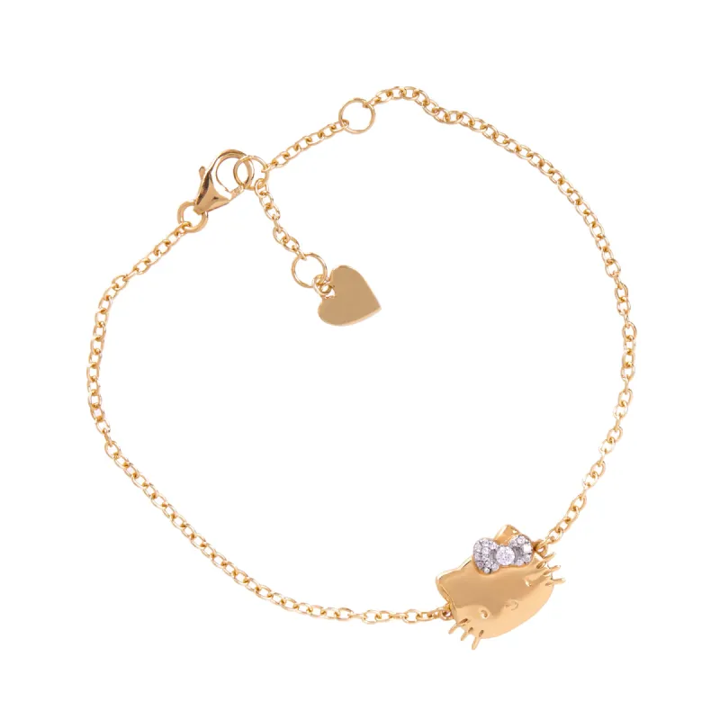 Hello Kitty Gold Plated Sparkle Bow Bracelet sold by Sanrio