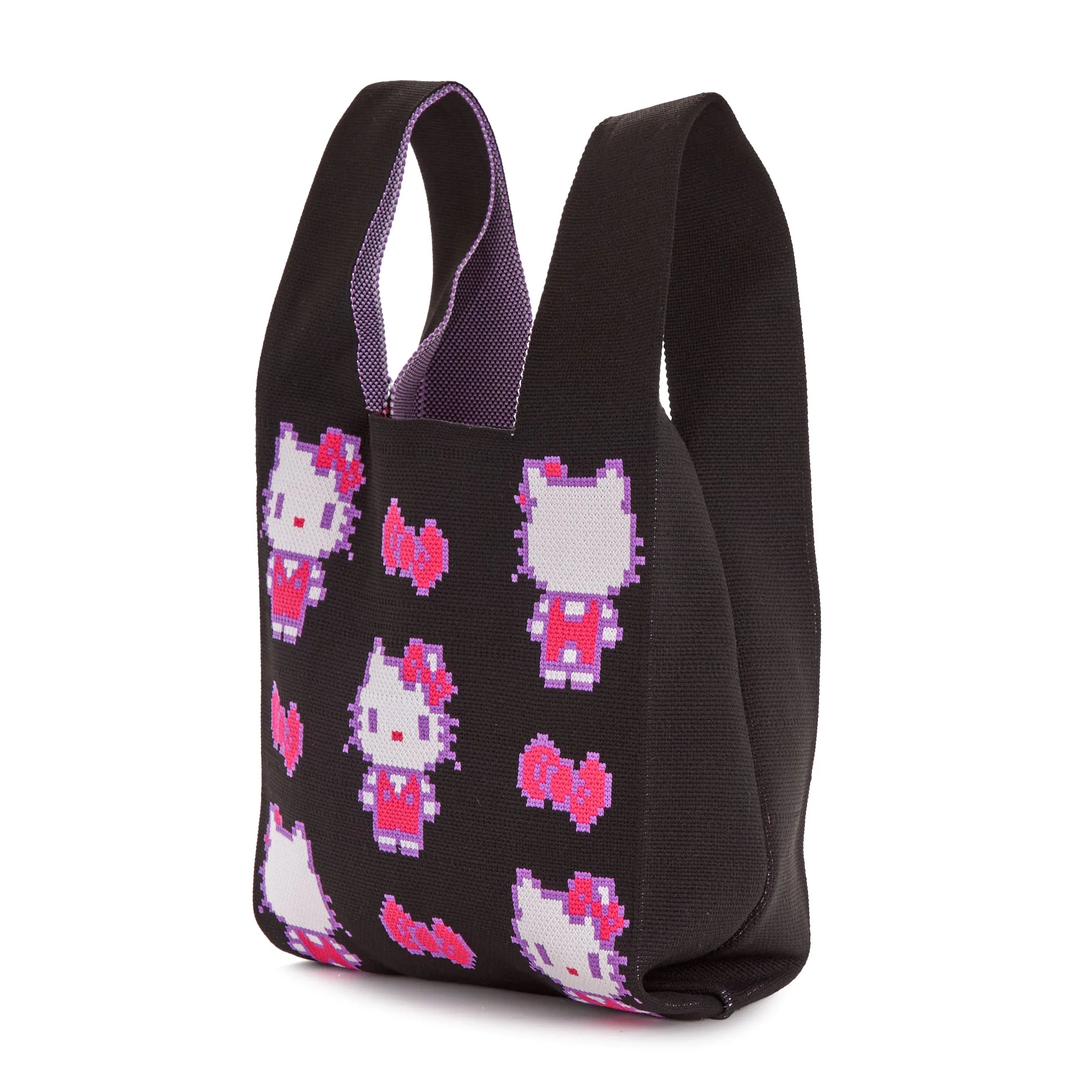 Hello Kitty Black Knit Shopper Bag (Retro Pixel Series) sold by Sanrio product image thumbnail 4