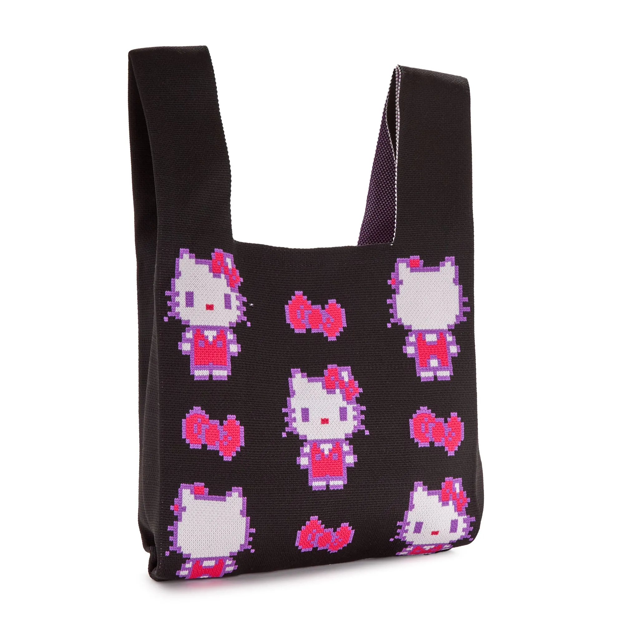 Hello Kitty Black Knit Shopper Bag (Retro Pixel Series) sold by Sanrio product image thumbnail 5