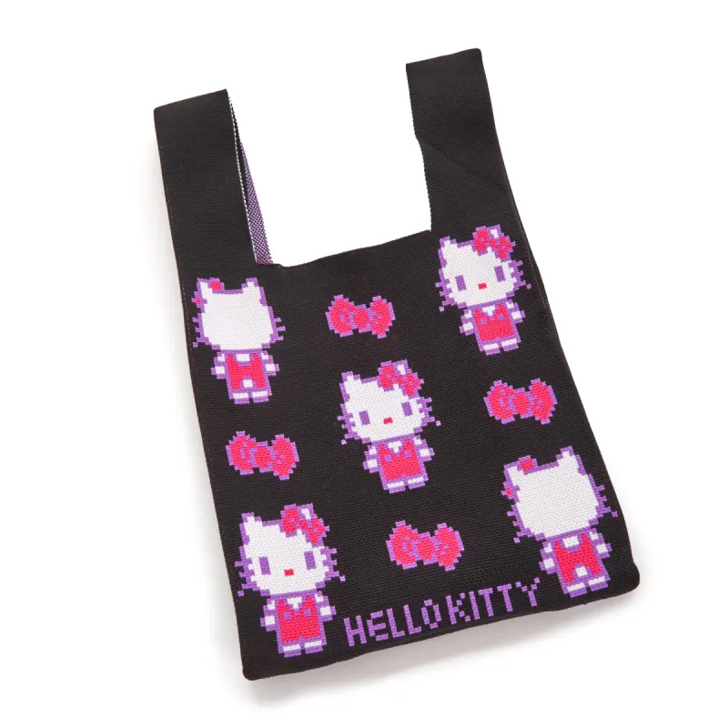 Hello Kitty Black Knit Shopper Bag (Retro Pixel Series) sold by Sanrio