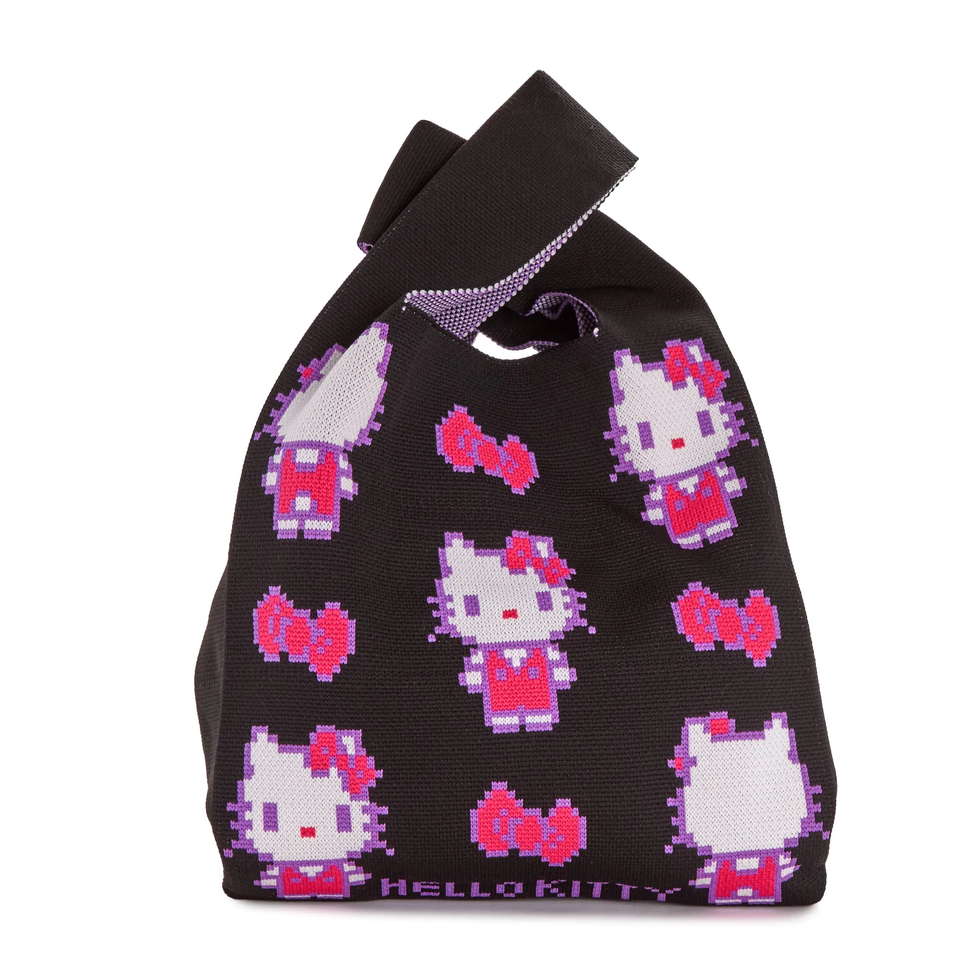 Hello Kitty Black Knit Shopper Bag (Retro Pixel Series) sold by Sanrio product image thumbnail 2