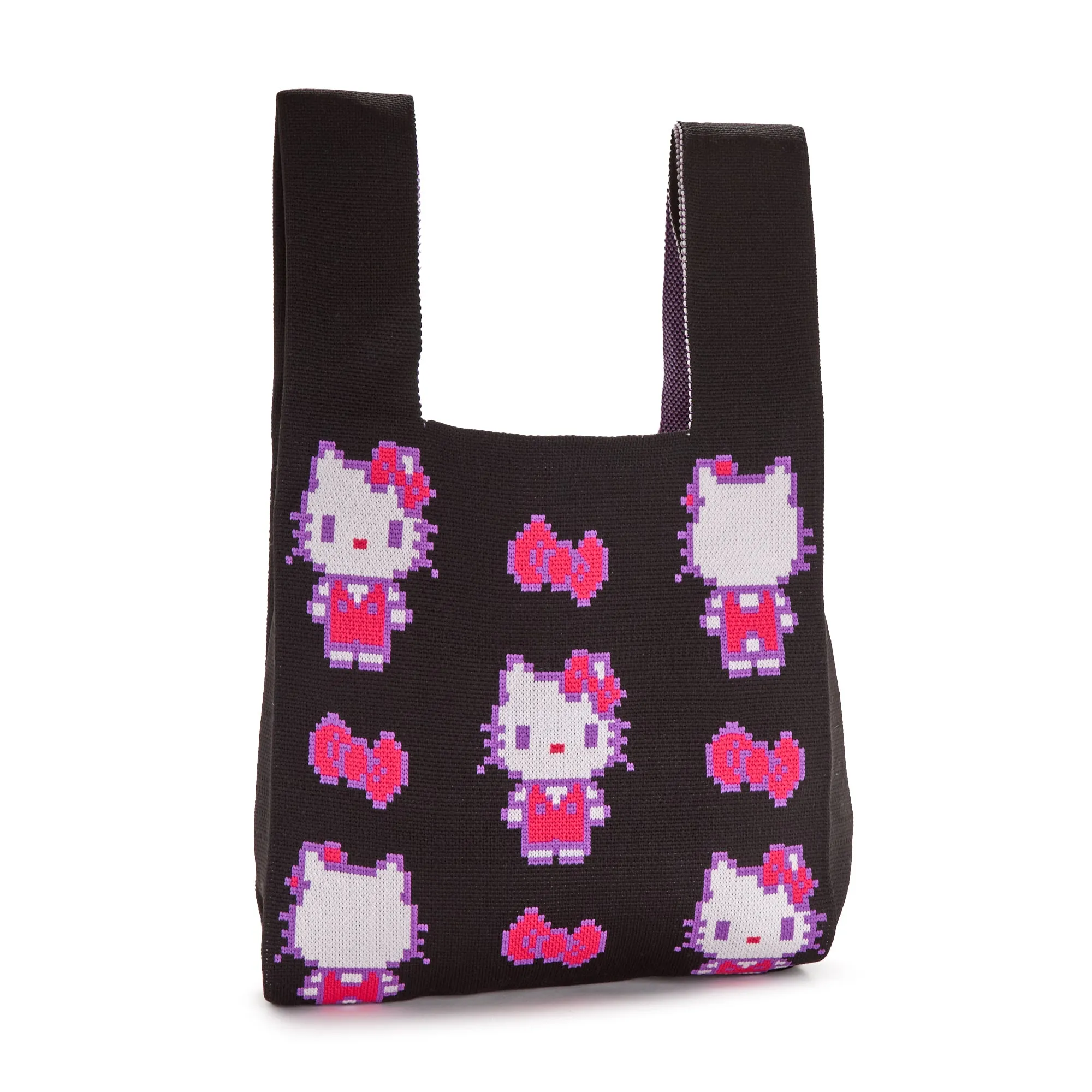 Hello Kitty Black Knit Shopper Bag (Retro Pixel Series) sold by Sanrio product image thumbnail 3