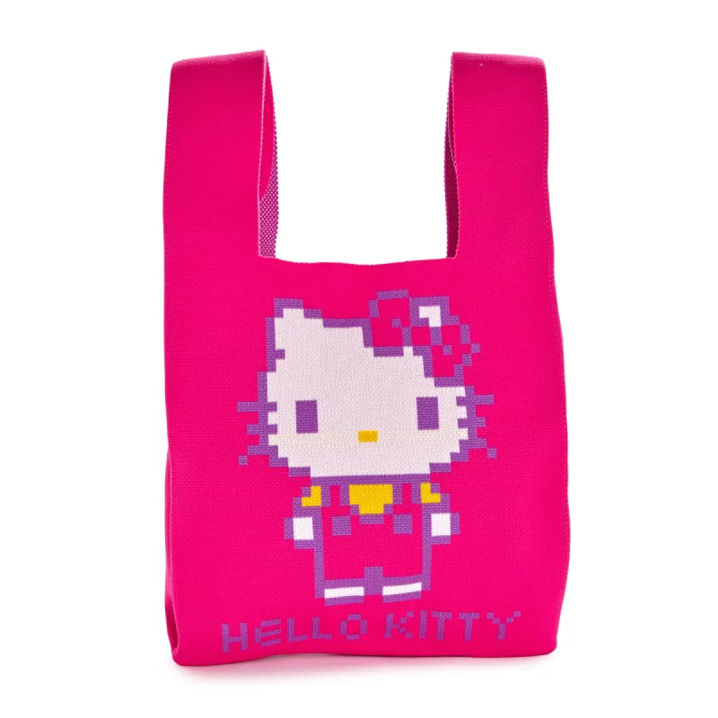 Hello Kitty Pink Knit Shopper Bag (Retro Pixel Series) made by Sanrio
