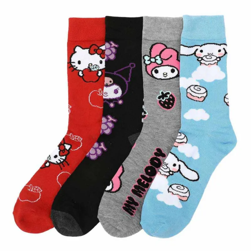 Hello Kitty and Friends 4-Pc Crew Sock Set made by Bioworld
