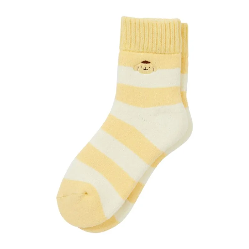 Pompompurin Cozy Cuff Striped Lounge Socks sold by Sanrio