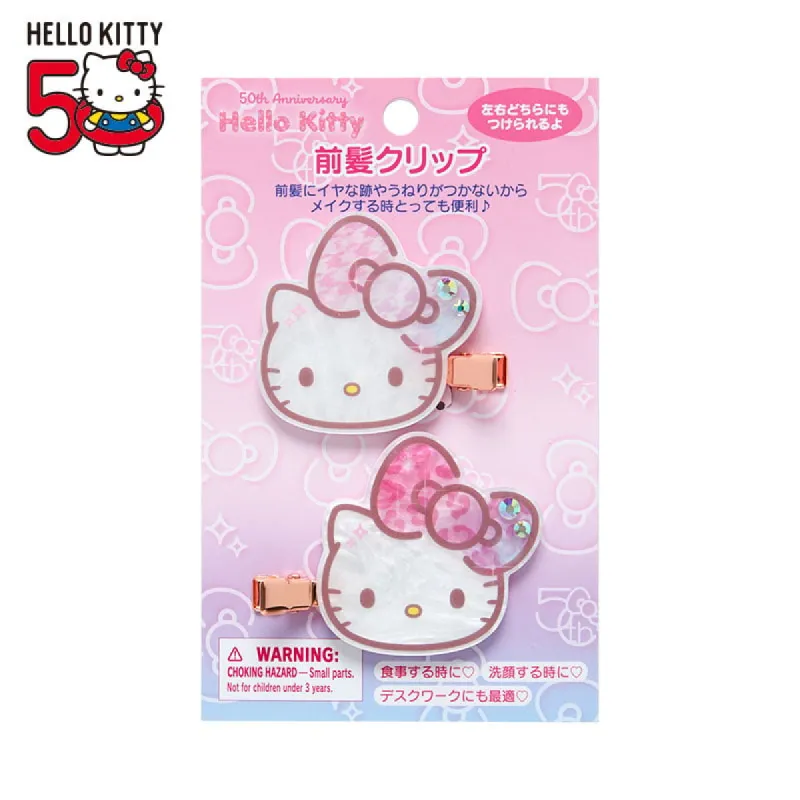Hello Kitty Mini Hair Clip Set 50th Anniv. (Fashionable Ribbons Series) sold by Sanrio
