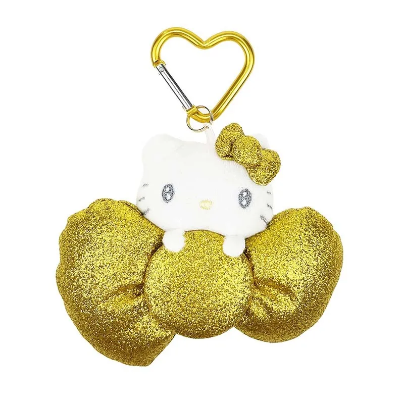 Hello Kitty 50th Anniv. Gold Mascot (Metallic Bow Series) sold by Sanrio