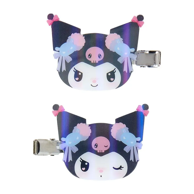 Kuromi Hair Clip Set (Slumber Room Series) sold by Sanrio