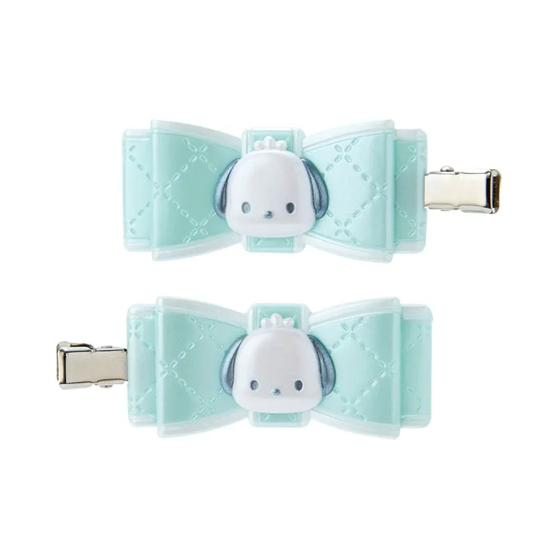 Pochacco 2-Piece Hair Clip Set (Quilted Ribbon) sold by Sanrio