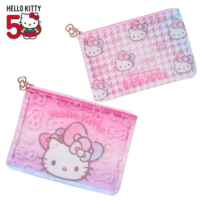Hello Kitty 2-Piece Pouch Set 50th Anniv. (Fashionable Ribbons Series) sold by Sanrio