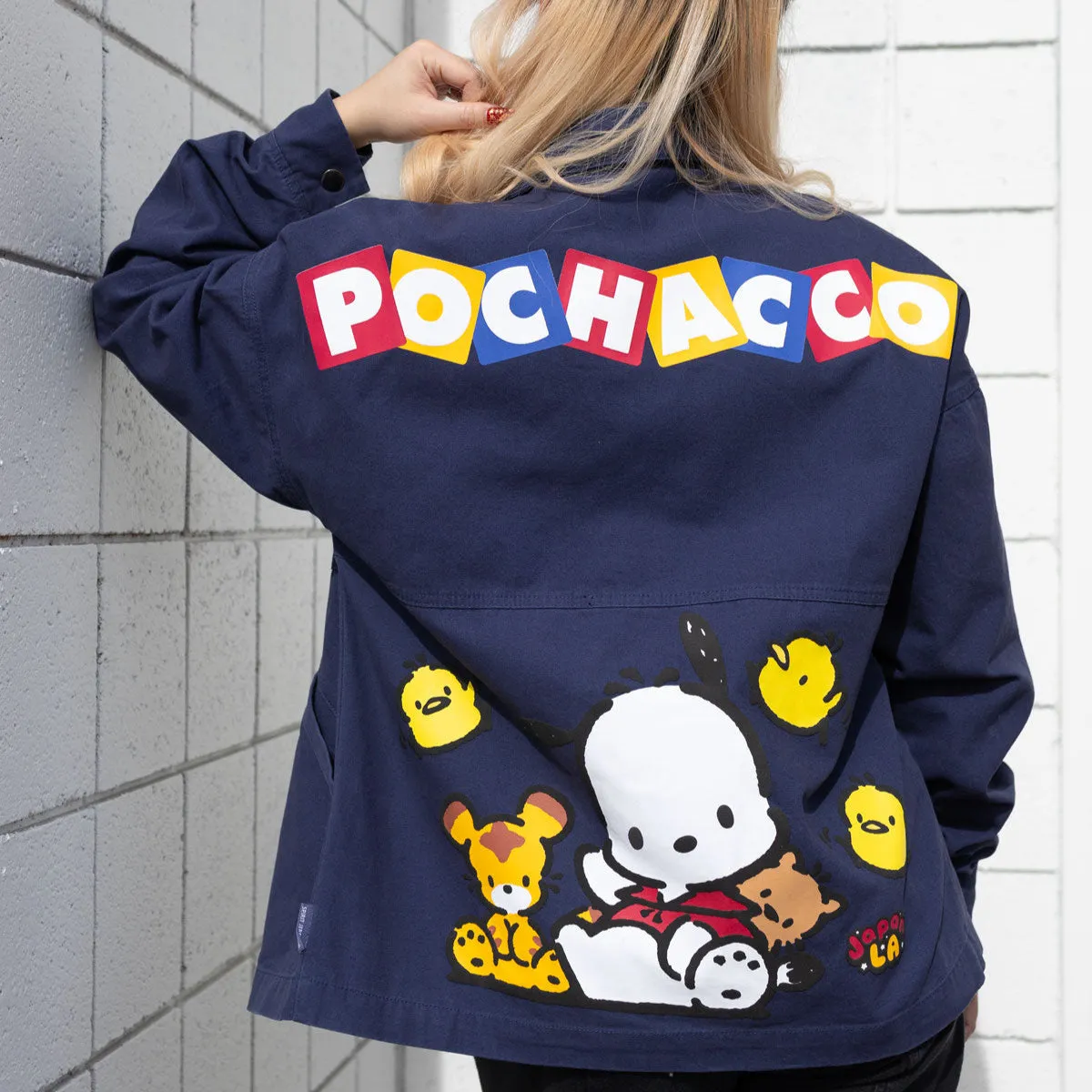 Pochacco x JapanLA Spirit Jersey Canvas Jacket sold by Sanrio product image thumbnail 4