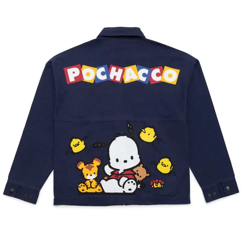 Pochacco x JapanLA Spirit Jersey Canvas Jacket sold by Sanrio