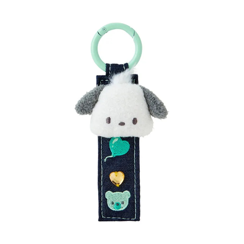 Pochacco Logo Keychain (Denim Patch Series) sold by Sanrio