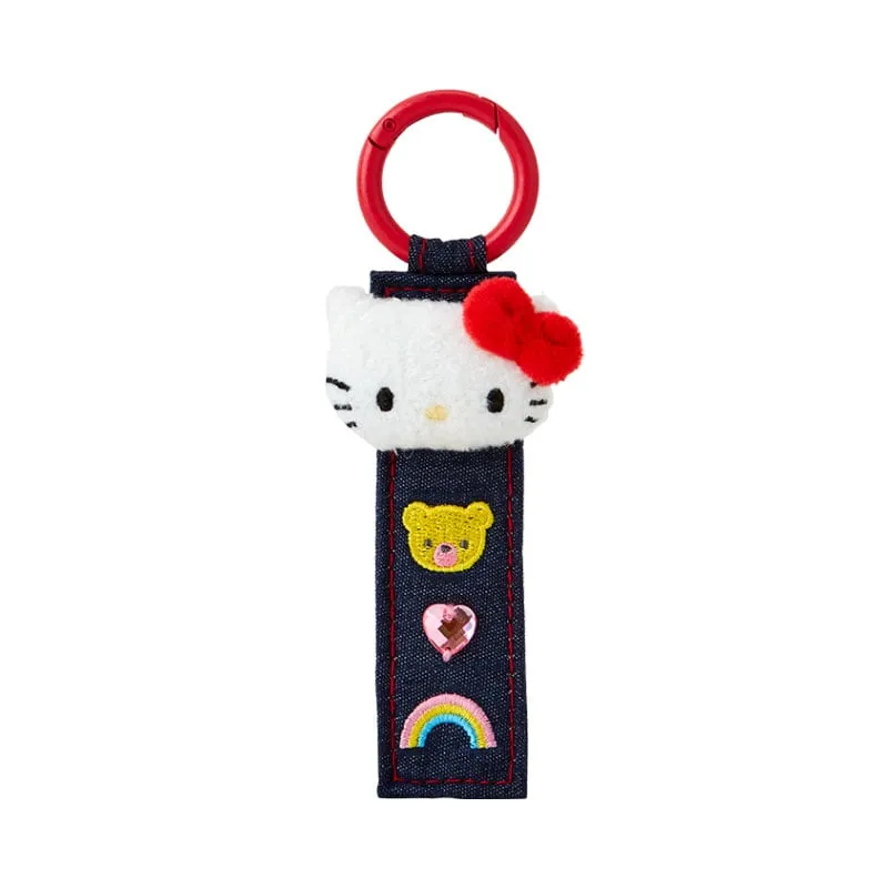 Hello Kitty Logo Keychain (Denim Patch Series) sold by Sanrio