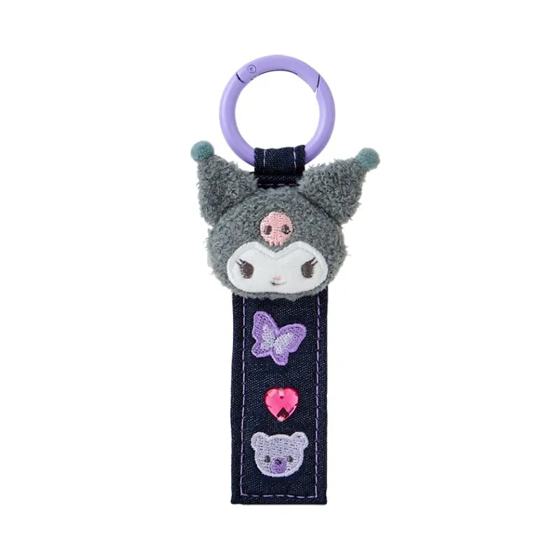 Kuromi Logo Keychain (Denim Patch Series) sold by Sanrio