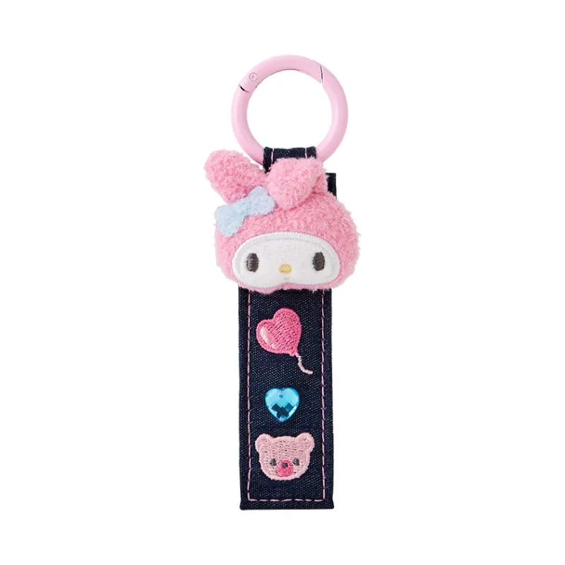 My Melody Logo Keychain (Denim Patch Series) sold by Sanrio