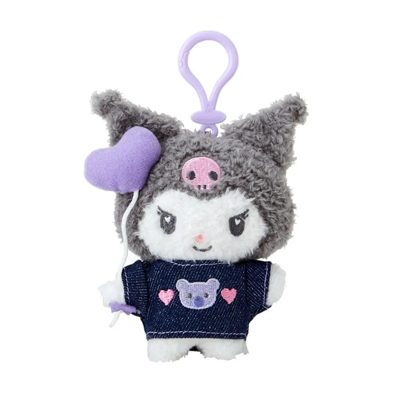 Kuromi Keychain Mascot Clip (Denim Patch Series) sold by Sanrio