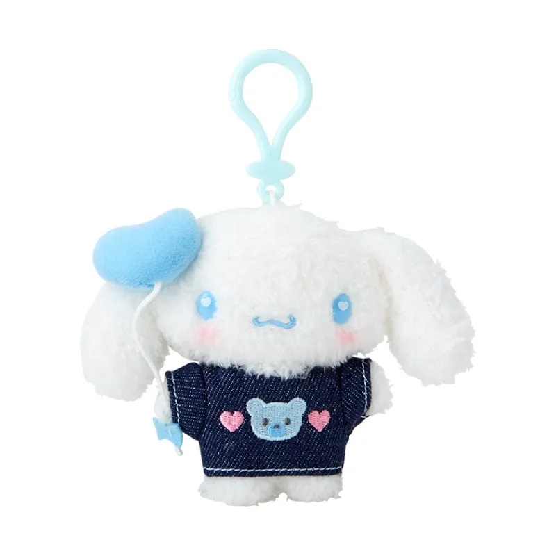 Cinnamorolll Keychain Mascot Clip (Denim Patch Series) sold by Sanrio