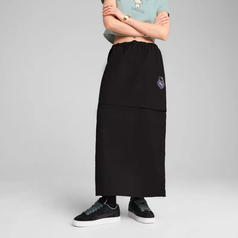 Hello Kitty x PUMA Woven Convertible Maxi Skirt (PUMA Black) sold by Sanrio