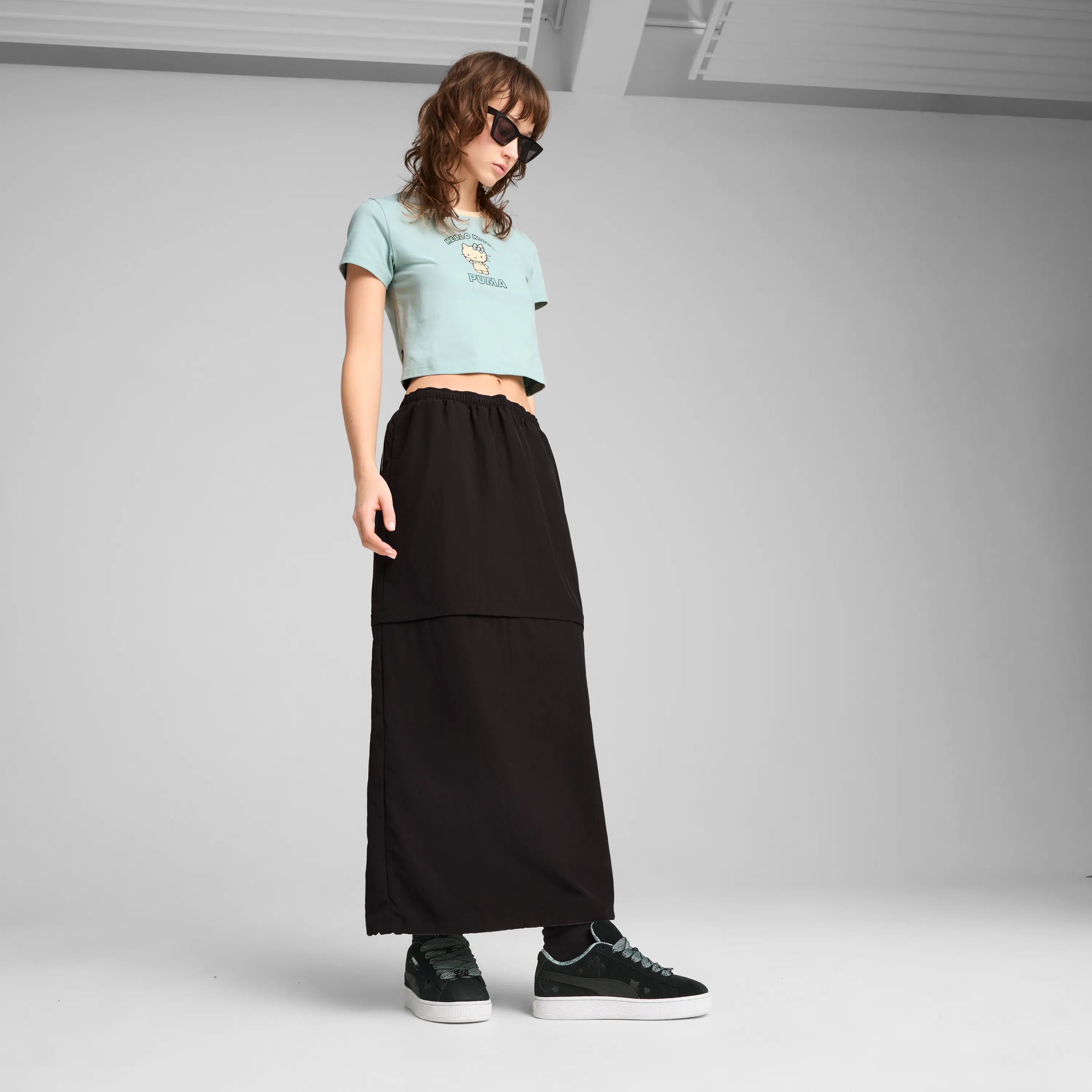 Hello Kitty x PUMA Woven Convertible Maxi Skirt (PUMA Black) sold by Sanrio product image thumbnail 4