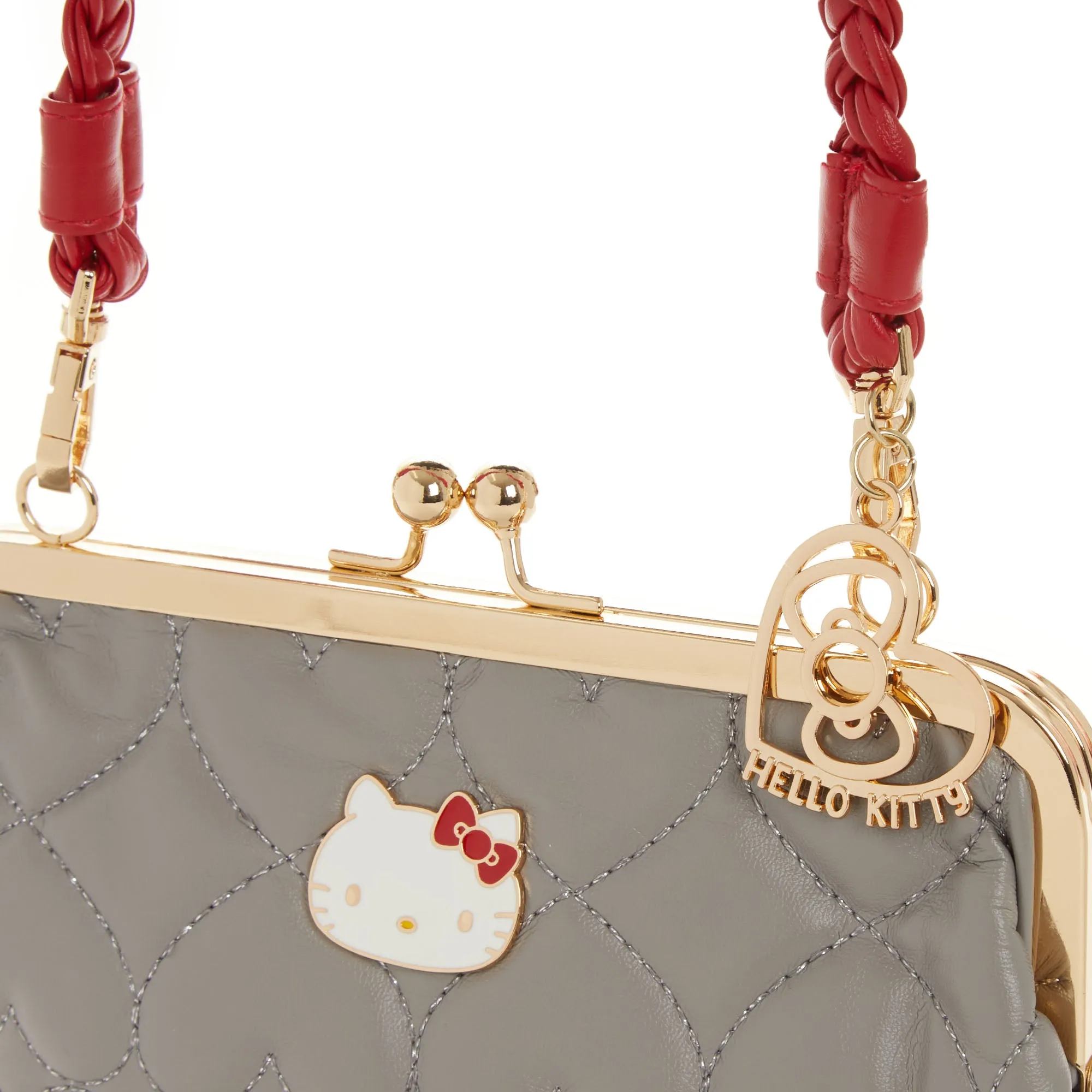 Hello Kitty 2-Way Quilted Kiss Knob Handbag sold by Sanrio product image thumbnail 2