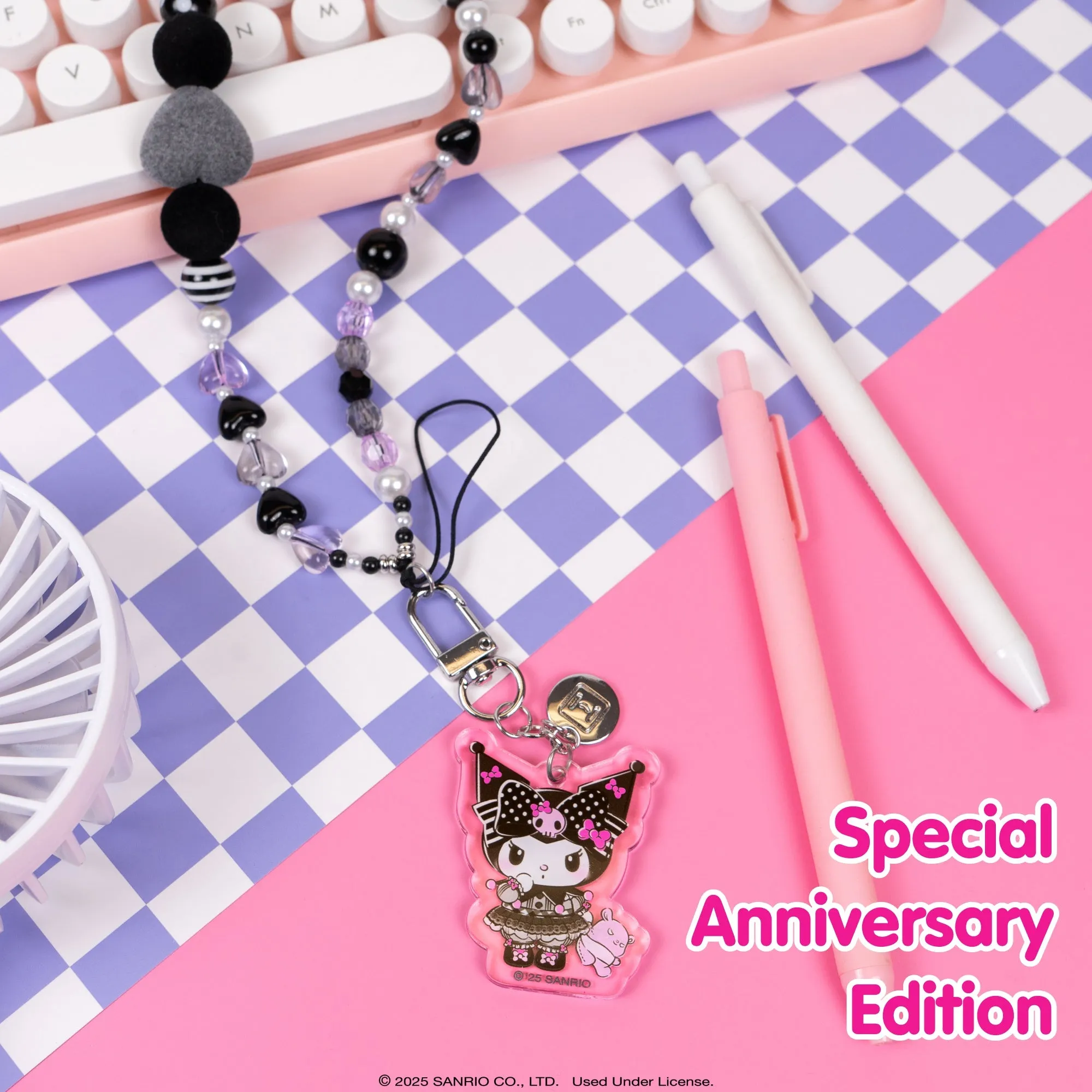 Kuromi 20th Anniversary Beaded Charm Mobile Phone Wrist Strap sold by Sanrio product image thumbnail 3