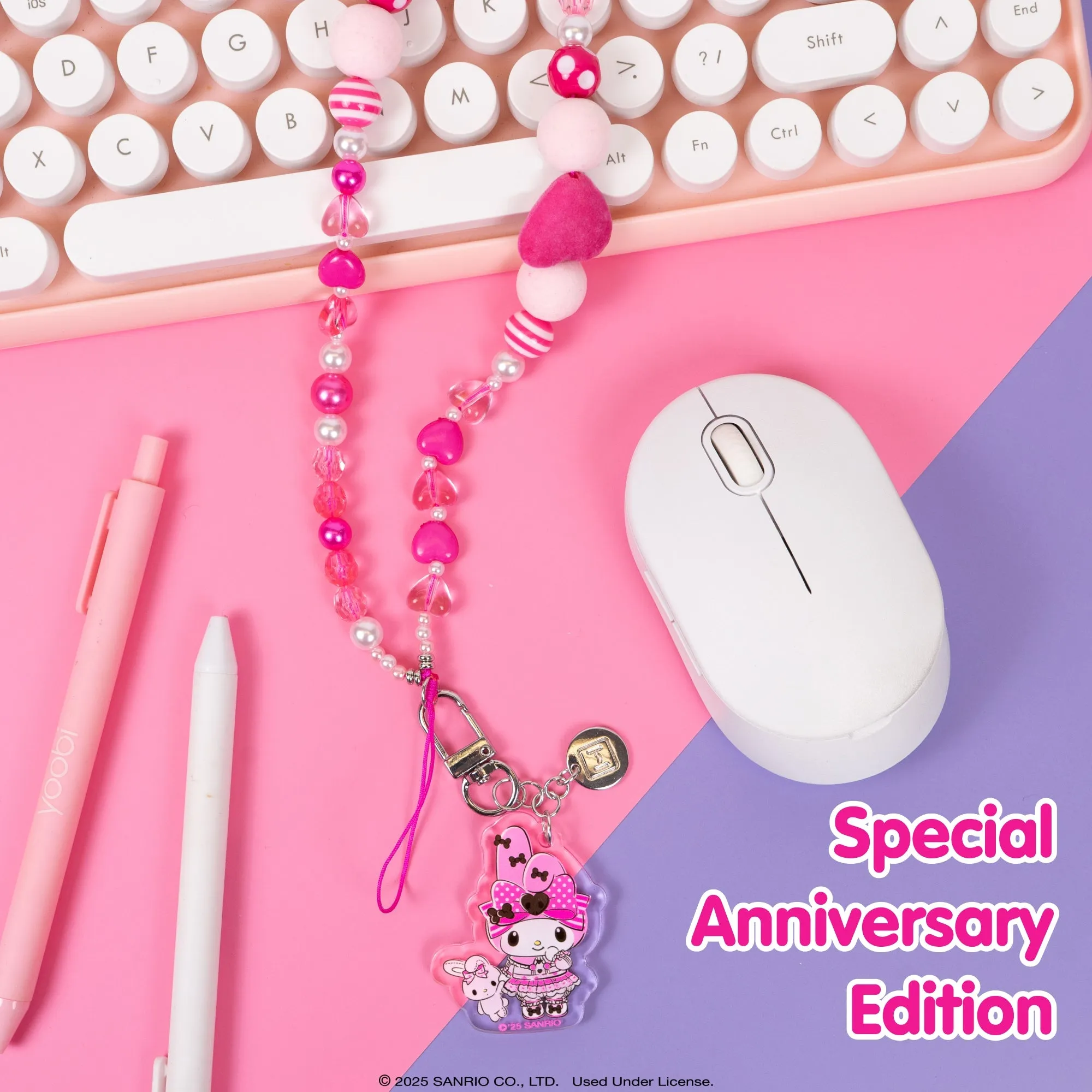 My Melody 50th Anniversary Beaded Charm Mobile Phone Wrist Strap sold by Sanrio product image thumbnail 3