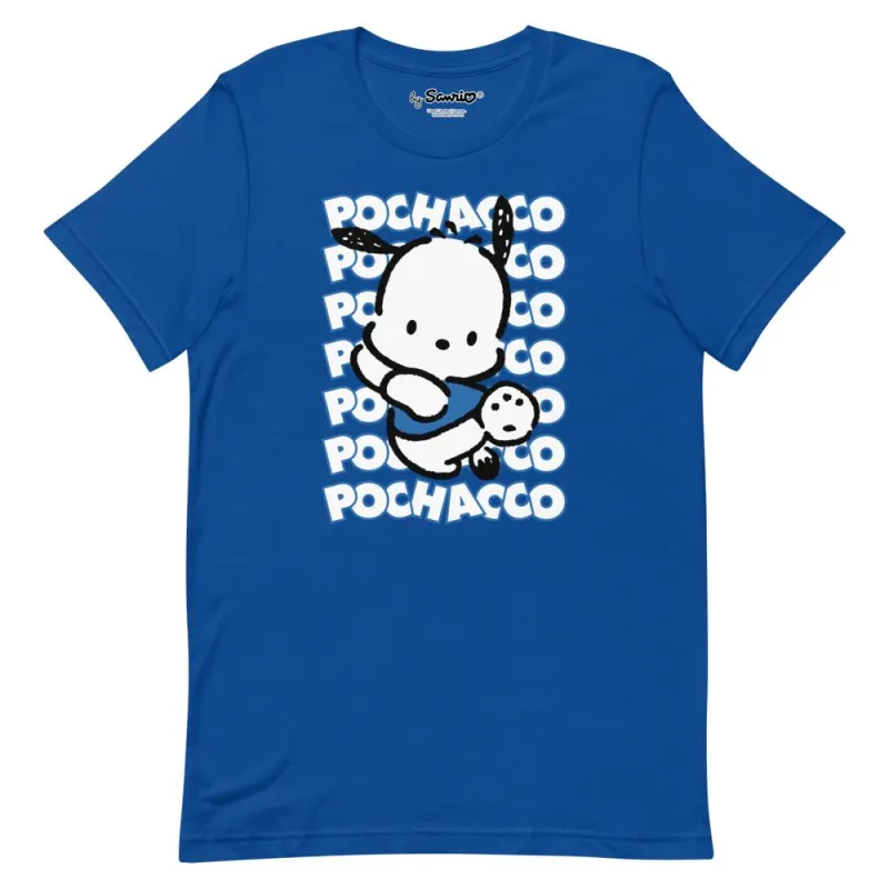 Pochacco Watashi Wa T-Shirt (Blue) sold by Sanrio
