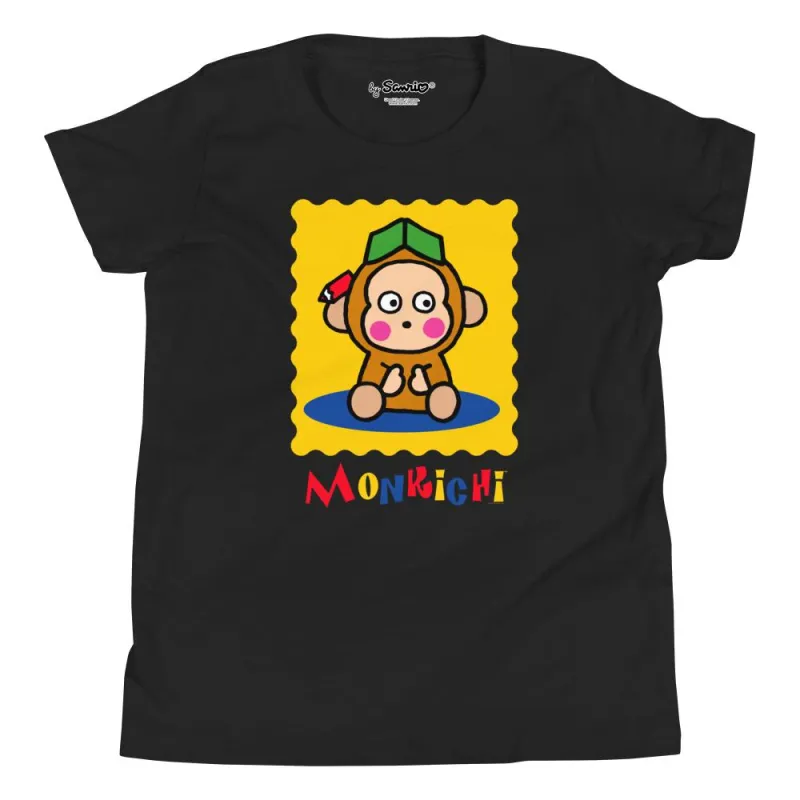 Youth Monkichi Primary Logo T-Shirt (Black) sold by Sanrio