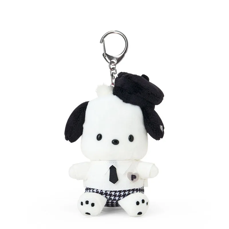 Pochacco Plush Mascot Keychain (Silver Houndstooth Series) sold by Sanrio