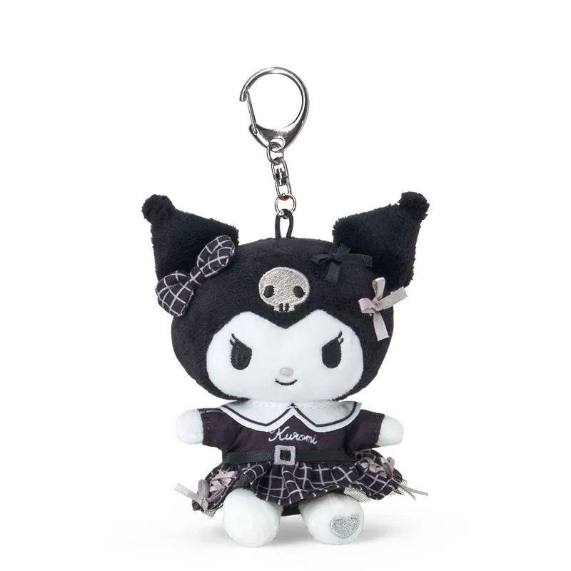 Kuromi Plush Mascot Keychain (Silver Houndstooth Series) sold by Sanrio