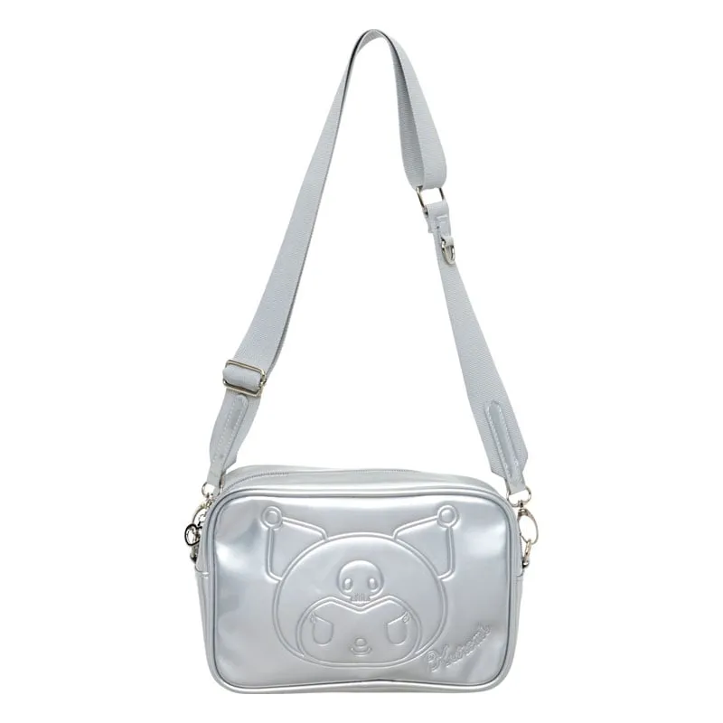 Kuromi Crossbody Bag (Silver Houndstooth Series) made by Sanrio